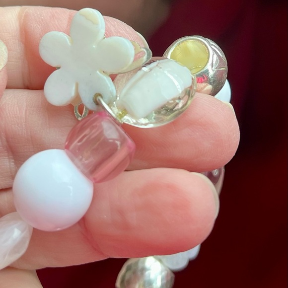 Bracelets, 3 elastic white 2 bead 1 glass - jewelry - Picture 8 of 16